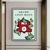 ChandeliersDecor.com-Monopoly Wall Poster-Monopoly Never Look Back Card Canvas Wall Art