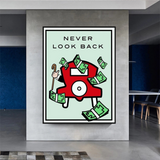 ChandeliersDecor.com-Monopoly Wall Poster-Monopoly Never Look Back Card Canvas Wall Art
