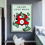ChandeliersDecor.com-Monopoly Wall Poster-Monopoly Never Look Back Card Canvas Wall Art