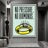 ChandeliersDecor.com-Monopoly Wall Poster-Monopoly No Pressure No Diamonds Card Canvas Wall Art