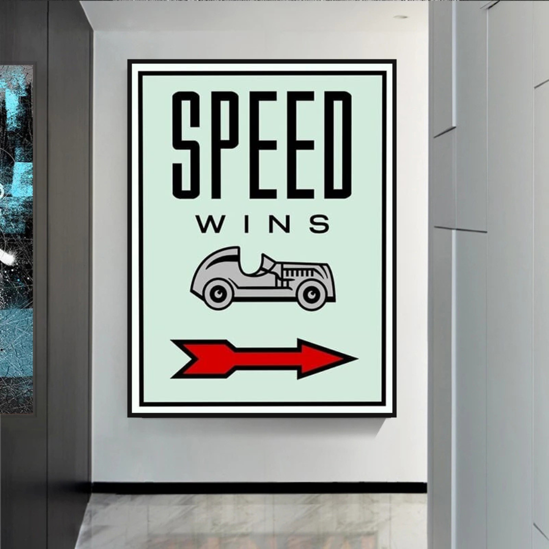 ChandeliersDecor.com-Monopoly Wall Poster-Monopoly Speed Wins Card Canvas Wall Art