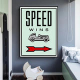 ChandeliersDecor.com-Monopoly Wall Poster-Monopoly Speed Wins Card Canvas Wall Art