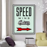 ChandeliersDecor.com-Monopoly Wall Poster-Monopoly Speed Wins Card Canvas Wall Art