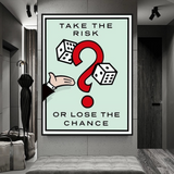 ChandeliersDecor.com-Monopoly Wall Poster-Monopoly Take the Risk Card Canvas Wall Art