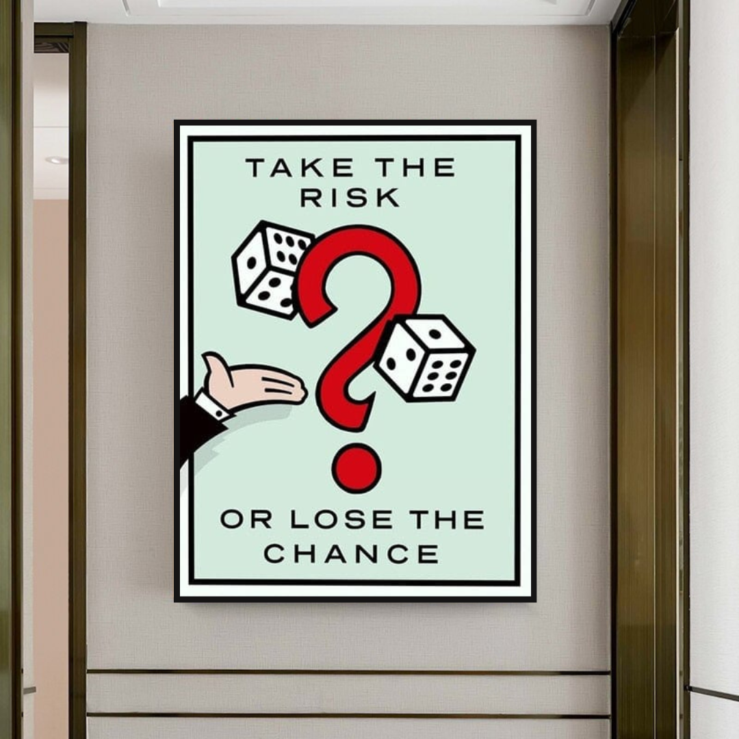 ChandeliersDecor.com-Monopoly Wall Poster-Monopoly Take the Risk Card Canvas Wall Art