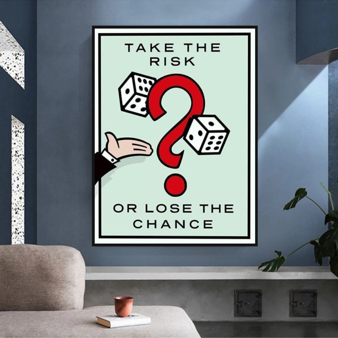 ChandeliersDecor.com-Monopoly Wall Poster-Monopoly Take the Risk Card Canvas Wall Art