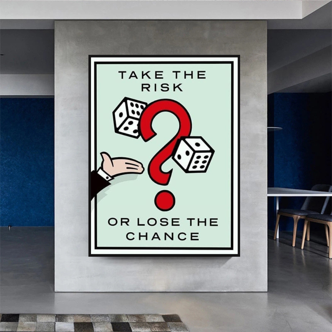 ChandeliersDecor.com-Monopoly Wall Poster-Monopoly Take the Risk Card Canvas Wall Art