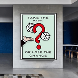 ChandeliersDecor.com-Monopoly Wall Poster-Monopoly Take the Risk Card Canvas Wall Art