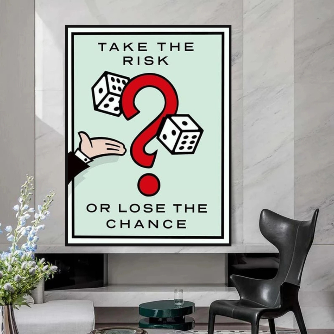 ChandeliersDecor.com-Monopoly Wall Poster-Monopoly Take the Risk Card Canvas Wall Art