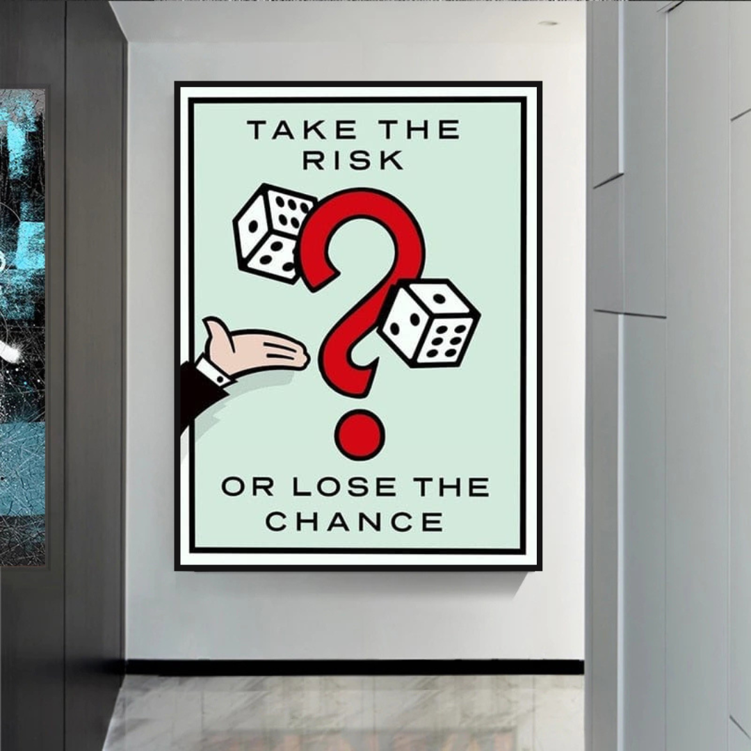 ChandeliersDecor.com-Monopoly Wall Poster-Monopoly Take the Risk Card Canvas Wall Art