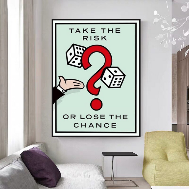 ChandeliersDecor.com-Monopoly Wall Poster-Monopoly Take the Risk Card Canvas Wall Art
