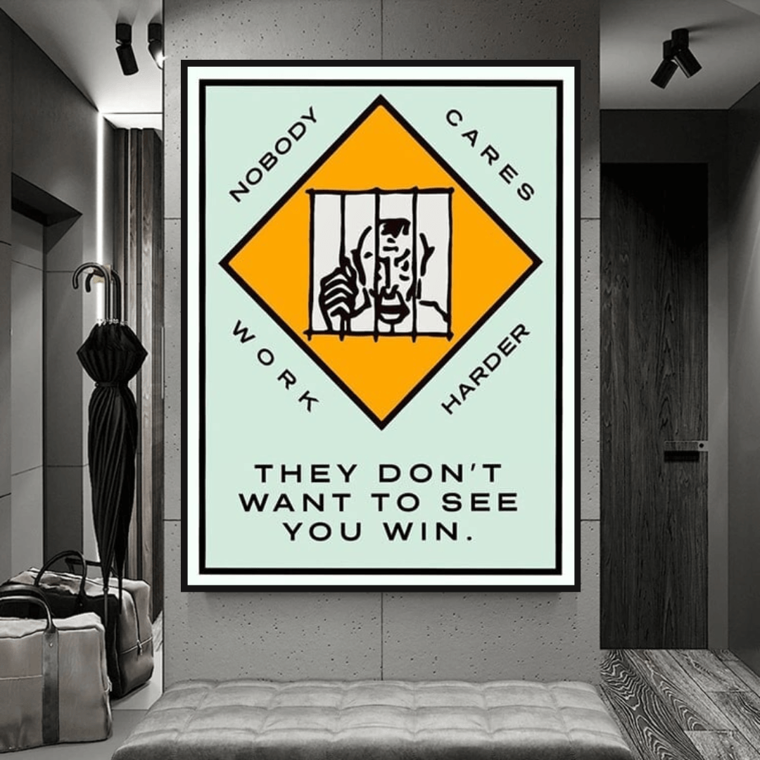 ChandeliersDecor.com-Monopoly Wall Poster-Monopoly They dont want to let you win Card Canvas Wall Art