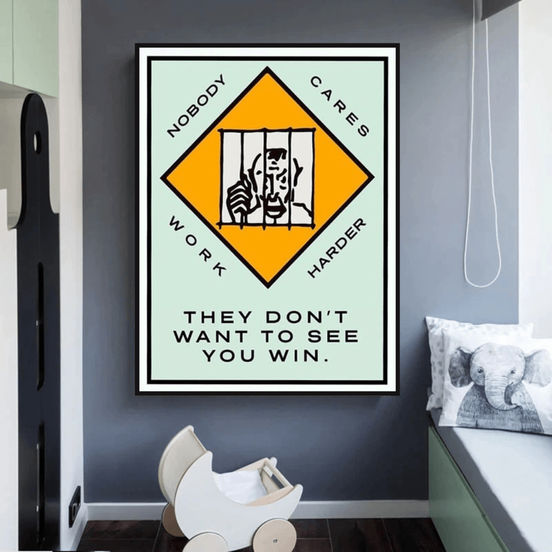 ChandeliersDecor.com-Monopoly Wall Poster-Monopoly They dont want to let you win Card Canvas Wall Art