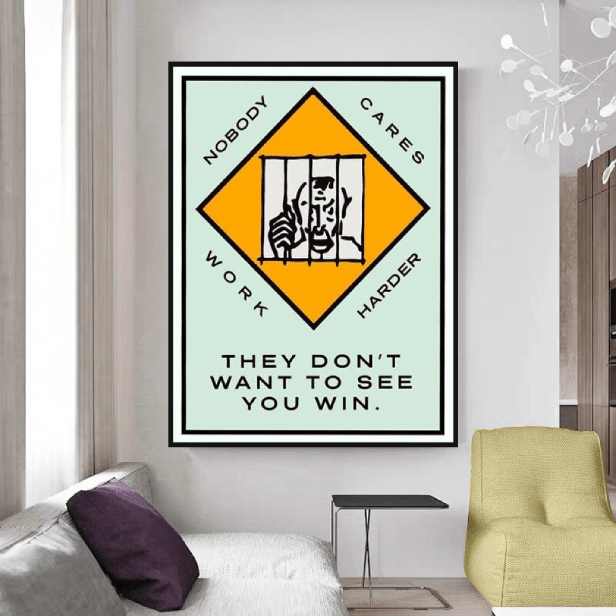 ChandeliersDecor.com-Monopoly Wall Poster-Monopoly They dont want to let you win Card Canvas Wall Art