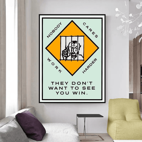 ChandeliersDecor.com-Monopoly Wall Poster-Monopoly They dont want to let you win Card Canvas Wall Art