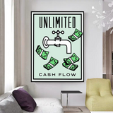 ChandeliersDecor.com-Monopoly Wall Poster-Monopoly Time Is Money Canvas Wall Art