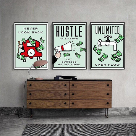 ChandeliersDecor.com-Monopoly Wall Poster-Monopoly Time Is Money Canvas Wall Art