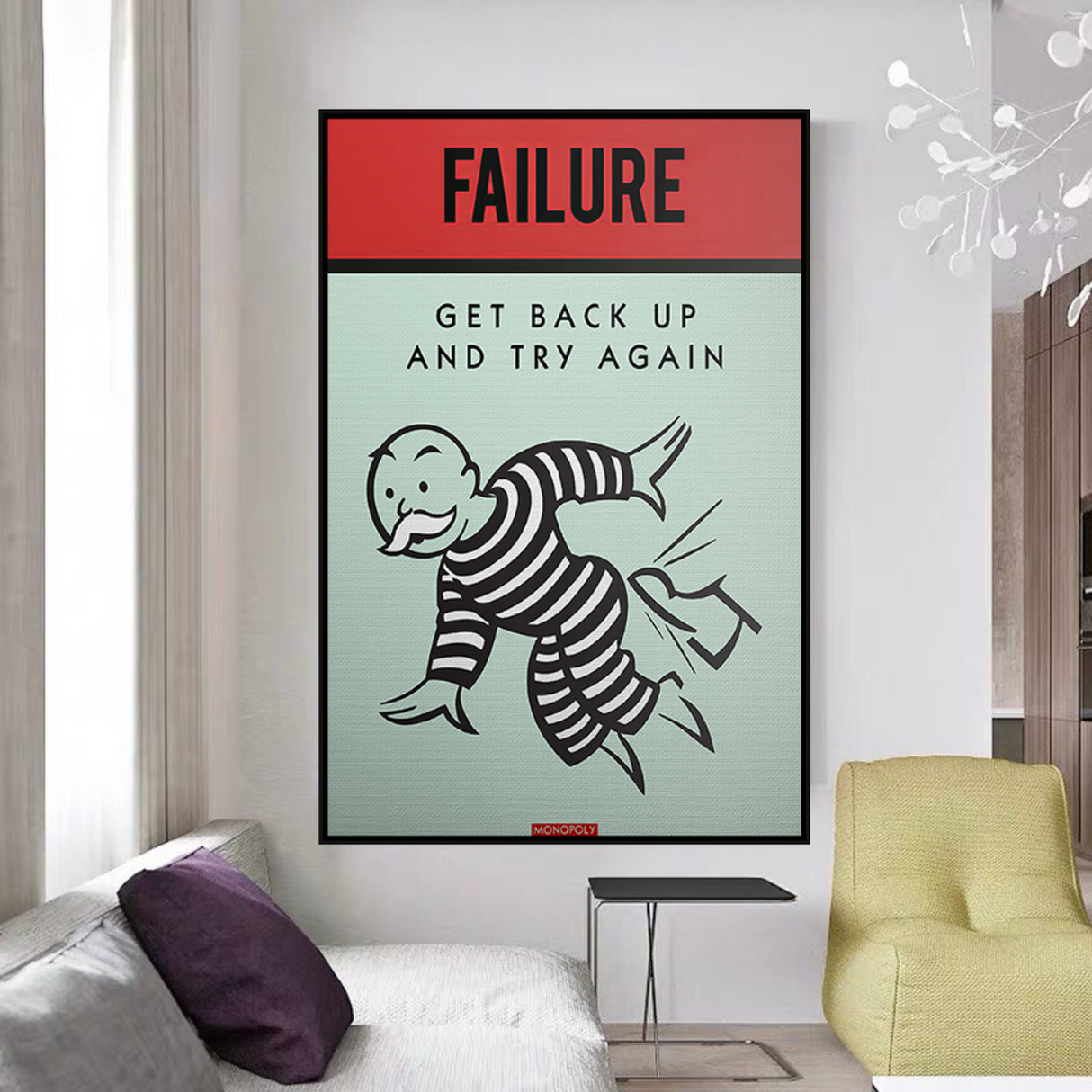 ChandeliersDecor.com-Monopoly Wall Poster-Monopoly's 'Try Again' Canvas Wall Art