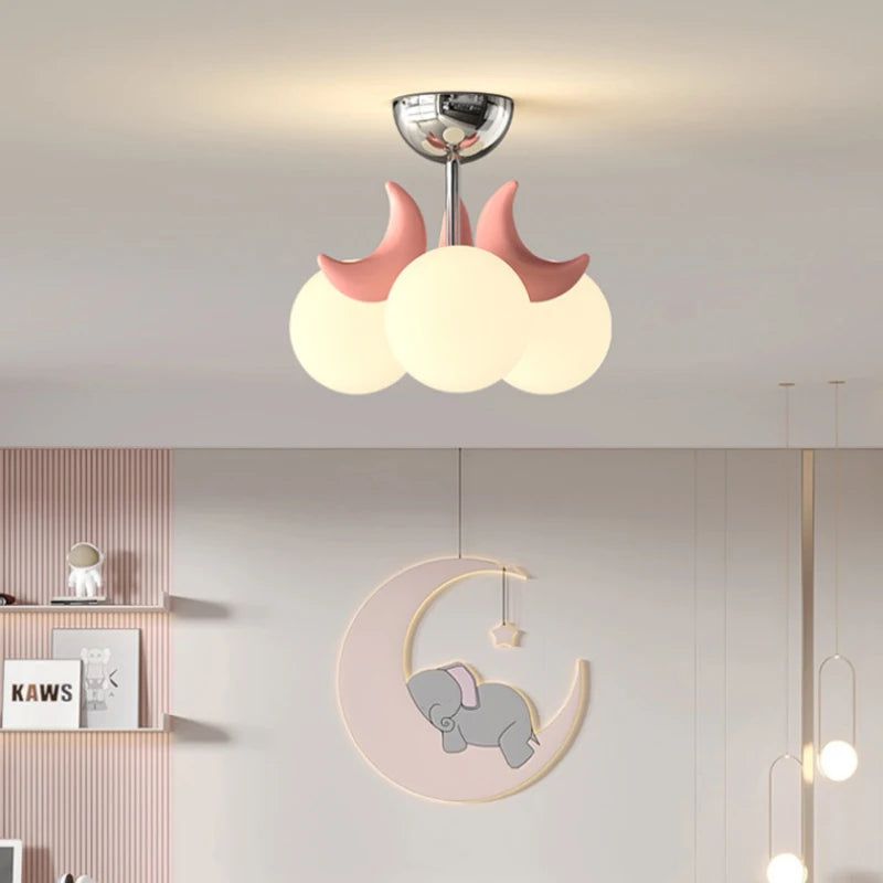 ChandeliersDecor.com-Kids Room Nursery Lighting-Moon LED Ball Lamp for Girls Room - Illuminate the Night with Whimsical Charm