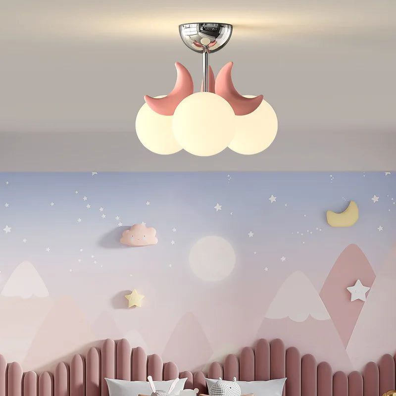 ChandeliersDecor.com-Kids Room Nursery Lighting-Moon LED Ball Lamp for Girls Room - Illuminate the Night with Whimsical Charm