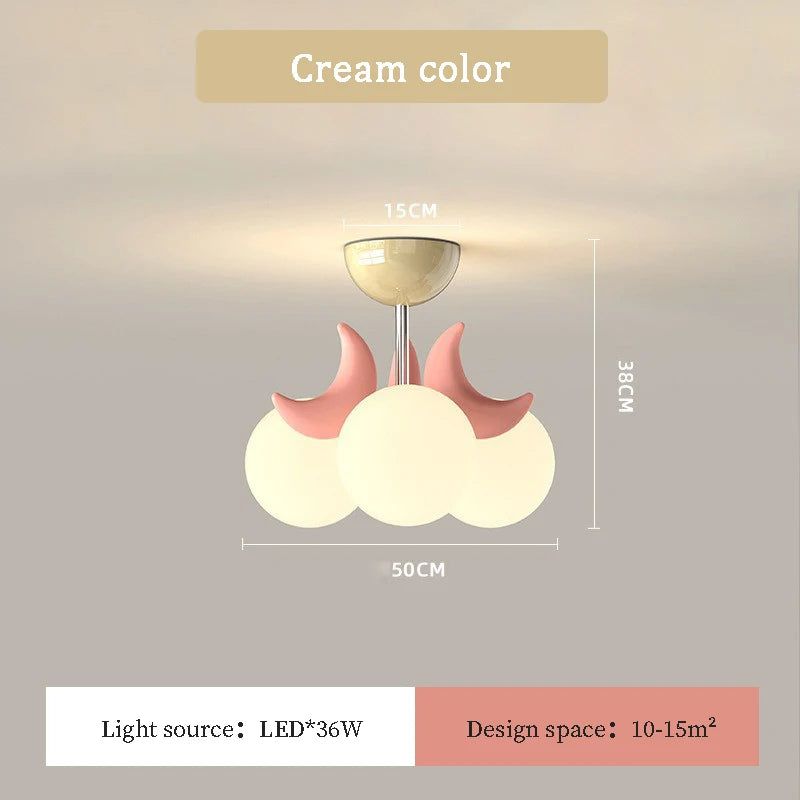 ChandeliersDecor.com-Kids Room Nursery Lighting-Moon LED Ball Lamp for Girls Room - Illuminate the Night with Whimsical Charm