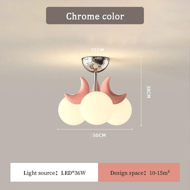 Moon LED Ball Lamp for Girls Room - Illuminate the Night with Whimsical Charm-ChandeliersDecor.com