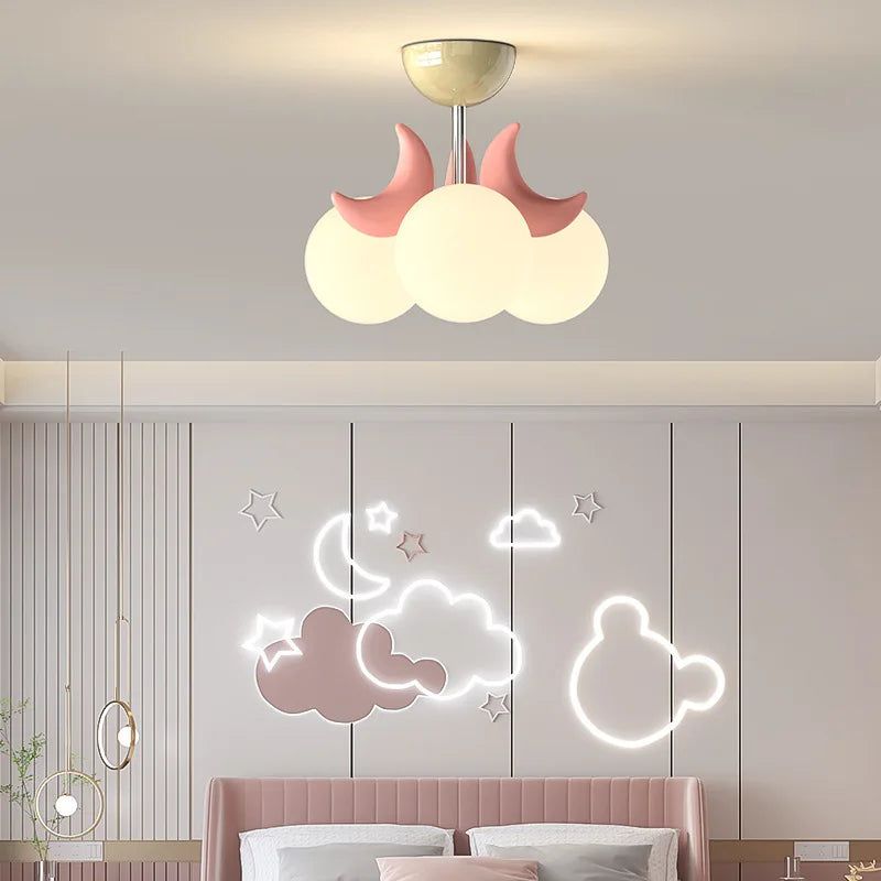 ChandeliersDecor.com-Kids Room Nursery Lighting-Moon LED Ball Lamp for Girls Room - Illuminate the Night with Whimsical Charm