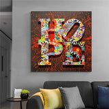 ChandeliersDecor.com-Wall Posters-Motivational Artwork Hope Letter Graffiti Art Paintings Print on Canvas Modern Street Art Posters and Prints Home Decoration