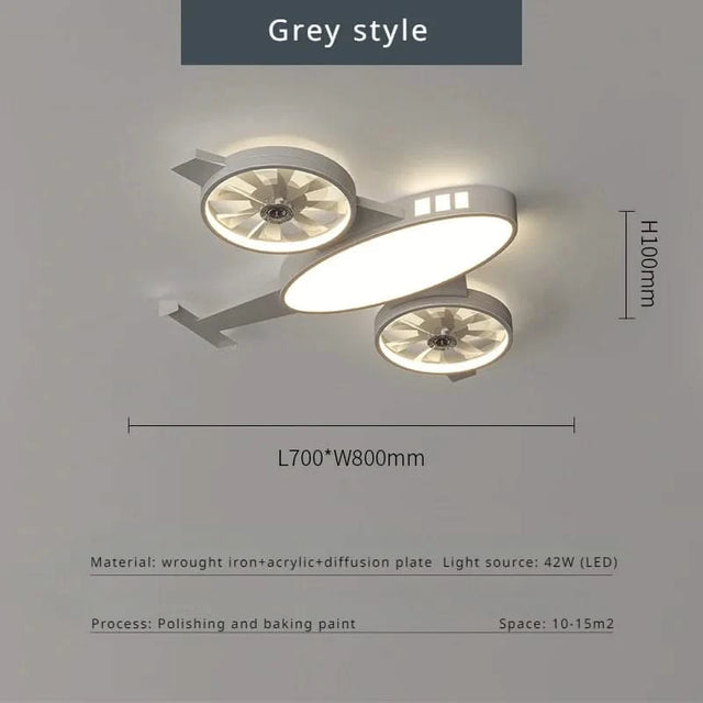 Mounted Aeroplane Ceiling Light & Fan-ChandeliersDecor.com