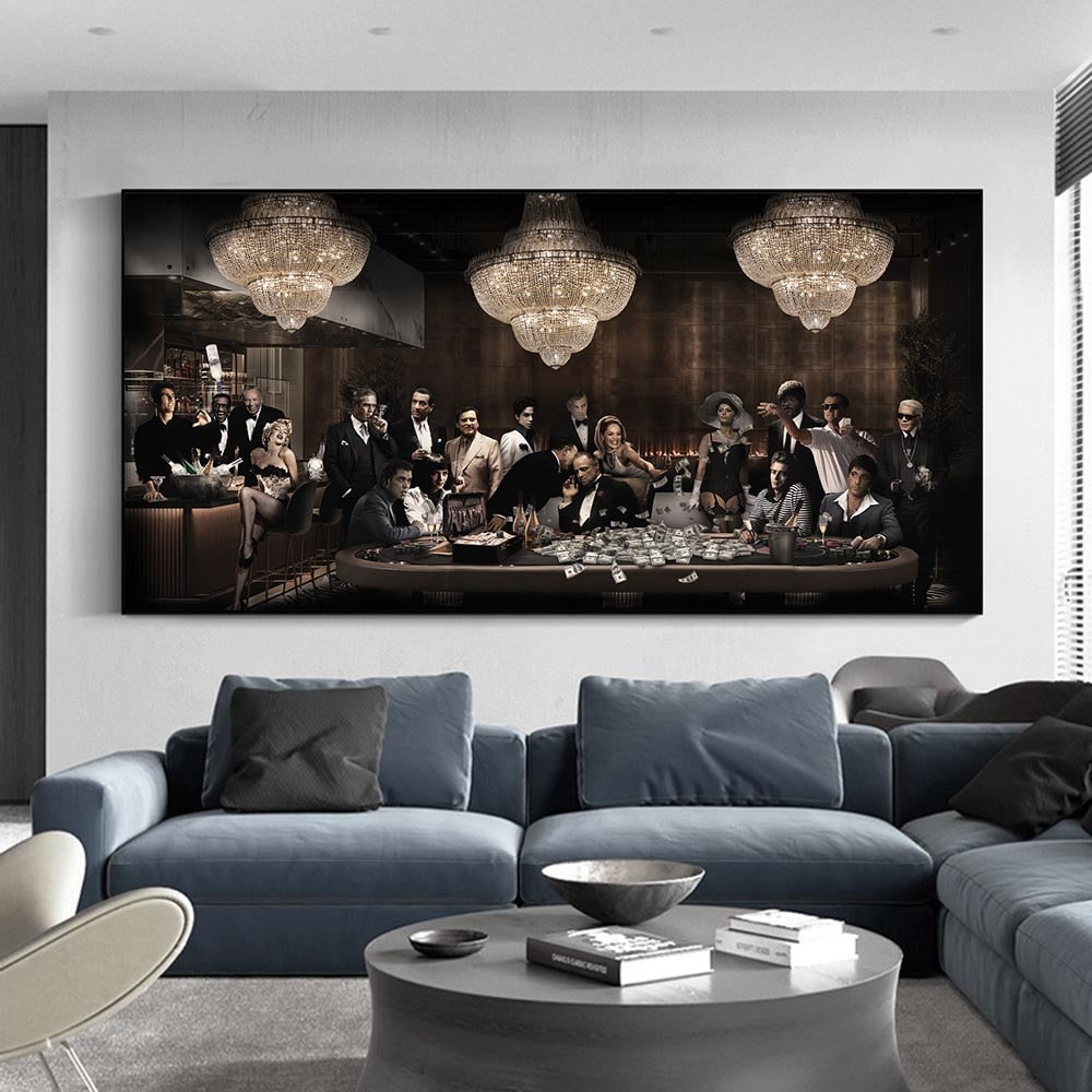 ChandeliersDecor.com-Godfather Wall Art-Movie Character Marilyn Monroe, Godfather, Pulp Fiction, Scarface Party Canvas Wall Art