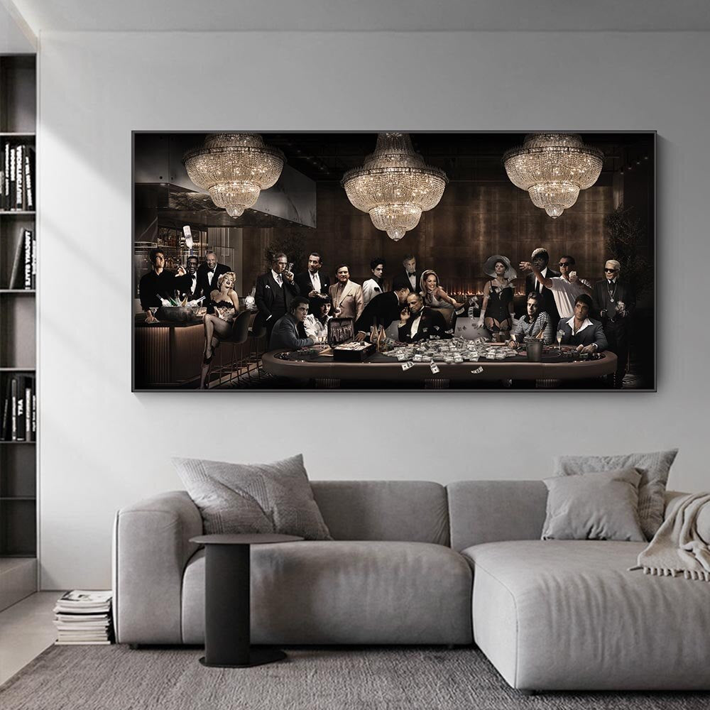 ChandeliersDecor.com-Godfather Wall Art-Movie Character Marilyn Monroe, Godfather, Pulp Fiction, Scarface Party Canvas Wall Art