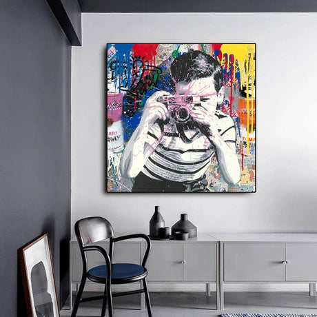 ChandeliersDecor.com-Wall Posters-Mr Brainwash Smile Canvas Wall Art - Eye-catching Design
