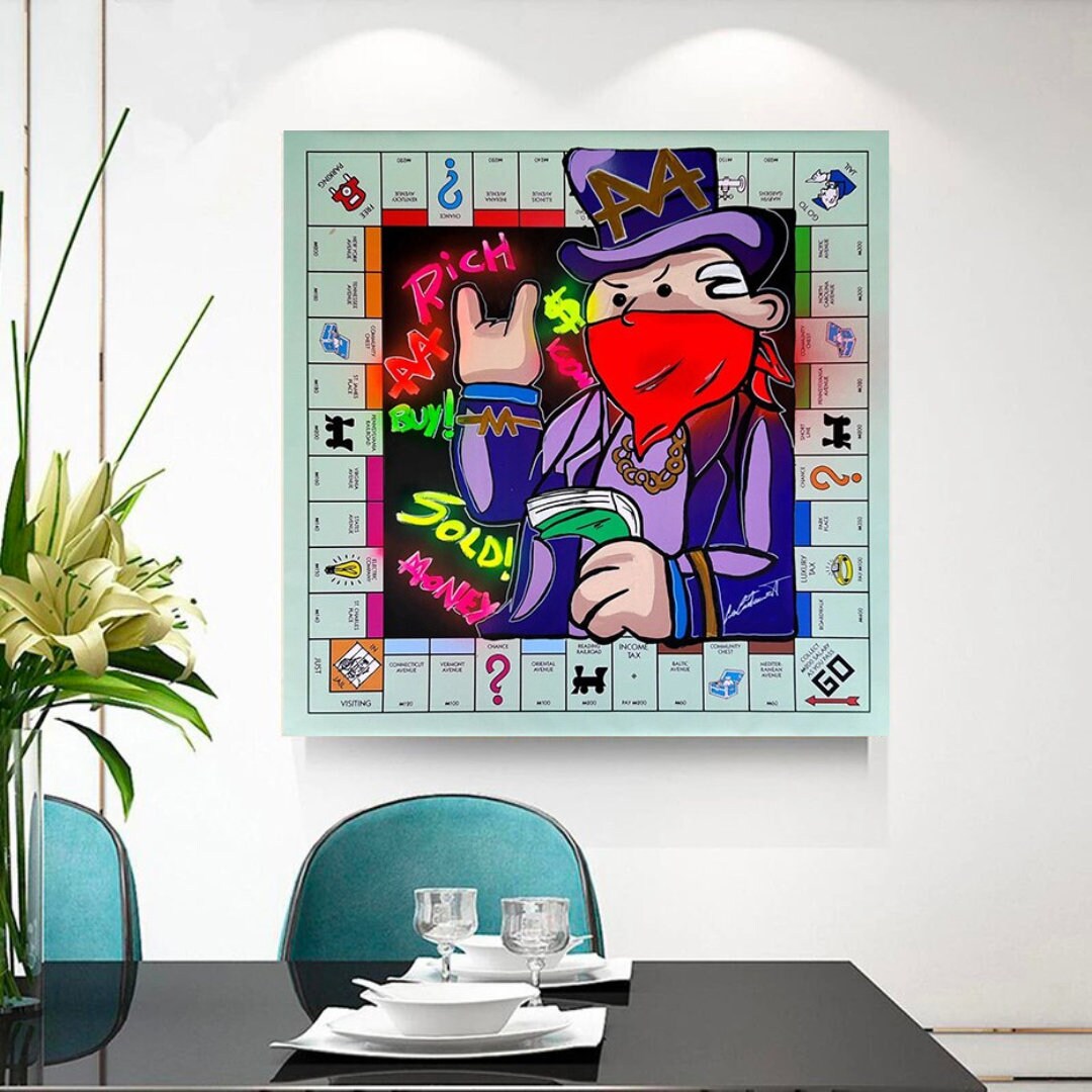 ChandeliersDecor.com-Monopoly Wall Poster-Mr Monopoly Canvas Art: The Perfect Board Game Collectible
