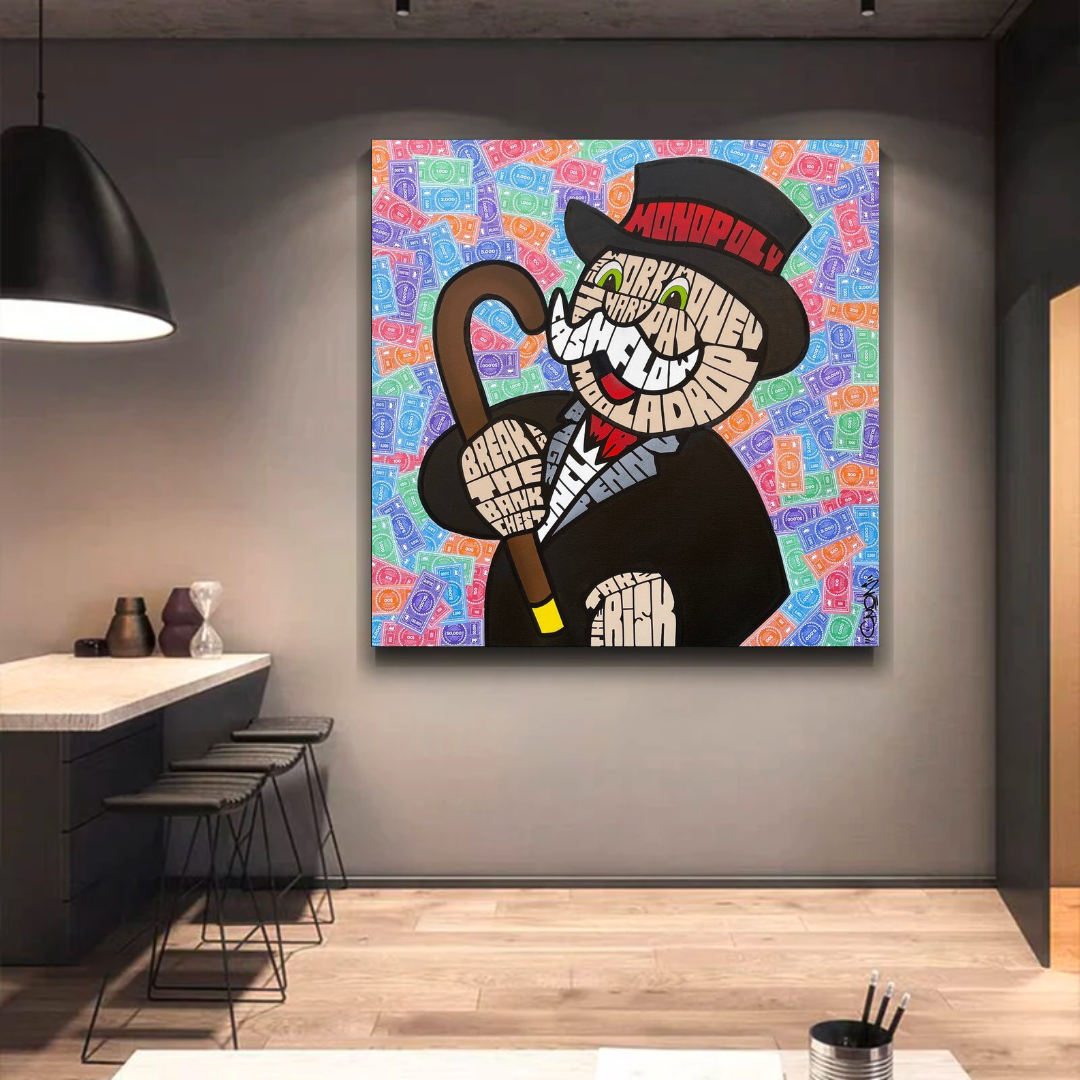 ChandeliersDecor.com-Monopoly Wall Poster-Mr Monopoly Cash Flow Art: Unlock Your Financial Success