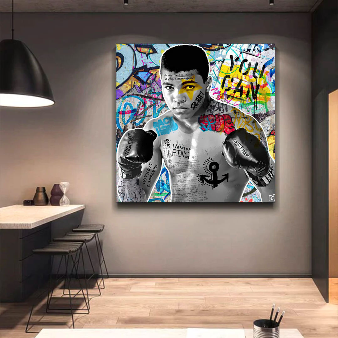 ChandeliersDecor.com-Wall Posters-Muhammad Ali Boxer Graffiti Canvas Wall Art