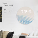 ChandeliersDecor.com-Wall Clocks-New Chinese living room clock simple and fashionable household electronic clock modern creative digital wall decoration clock