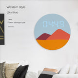 ChandeliersDecor.com-Wall Clocks-New Chinese living room clock simple and fashionable household electronic clock modern creative digital wall decoration clock