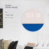 ChandeliersDecor.com-Wall Clocks-New Chinese living room clock simple and fashionable household electronic clock modern creative digital wall decoration clock