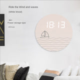 ChandeliersDecor.com-Wall Clocks-New Chinese living room clock simple and fashionable household electronic clock modern creative digital wall decoration clock