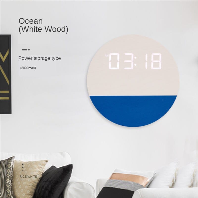 ChandeliersDecor.com-Wall Clocks-New Chinese living room clock simple and fashionable household electronic clock modern creative digital wall decoration clock