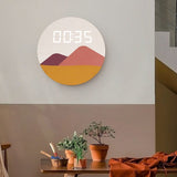 ChandeliersDecor.com-Wall Clocks-New Chinese living room clock simple and fashionable household electronic clock modern creative digital wall decoration clock