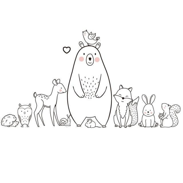 ChandeliersDecor.com-Nordic Cartoon Animal Wall Sticker