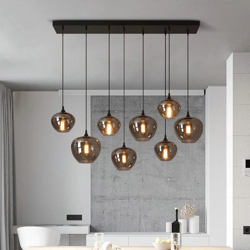 ChandeliersDecor.com-Kitchen Island-Nordic Glass LED Pendant Lights: Stylish Illumination
