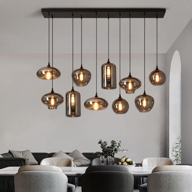 ChandeliersDecor.com-Kitchen Island-Nordic Glass LED Pendant Lights: Stylish Illumination