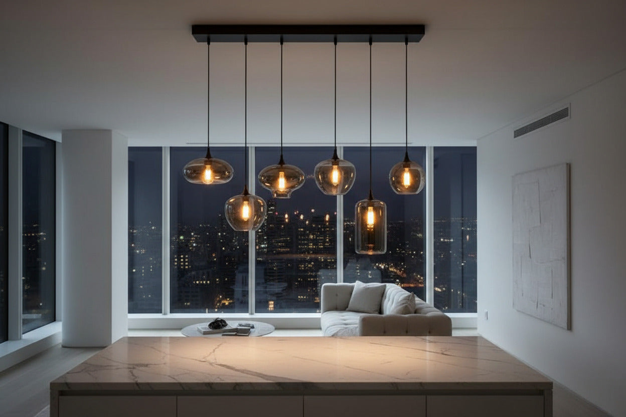 ChandeliersDecor.com-Kitchen Island-Nordic Glass LED Pendant Lights: Stylish Illumination