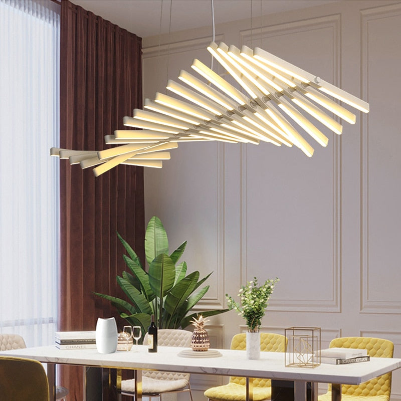 ChandeliersDecor.com-Kitchen Island-Nordic LED Chandelier - BlackWhite Pendant Office Lighting