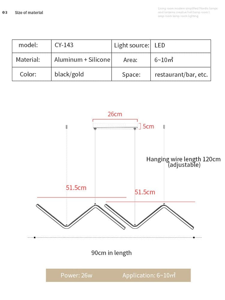 ChandeliersDecor.com-Kitchen Island-Nordic Pendant Light Art Line LED Hanging Lamp