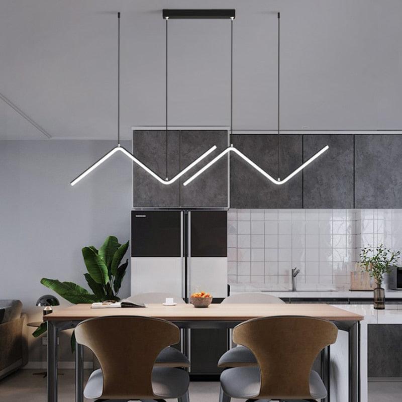 ChandeliersDecor.com-Kitchen Island-Nordic Pendant Light Art Line LED Hanging Lamp