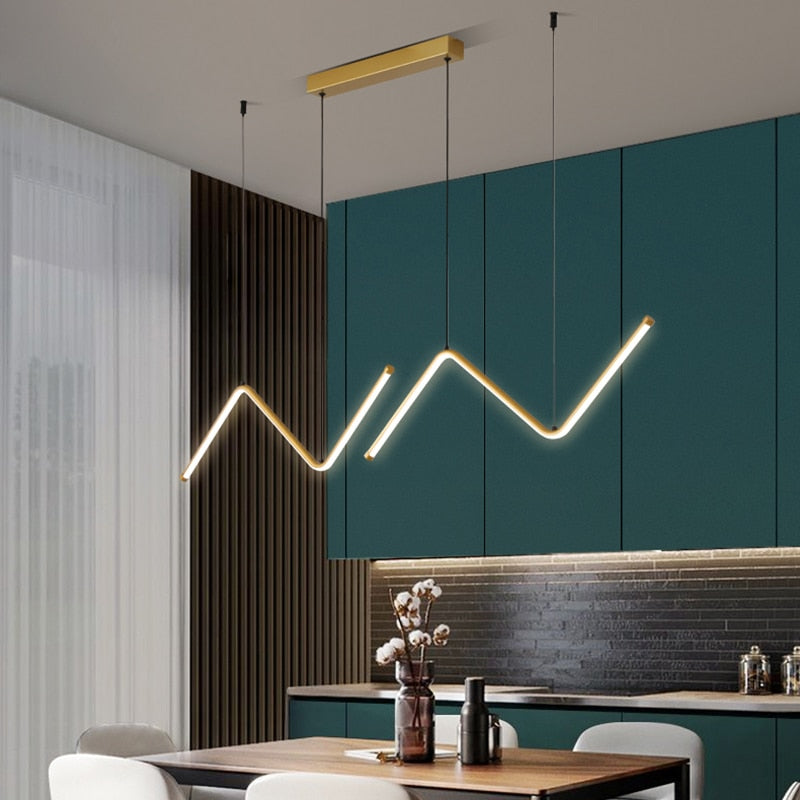 ChandeliersDecor.com-Kitchen Island-Nordic Pendant Light Art Line LED Hanging Lamp