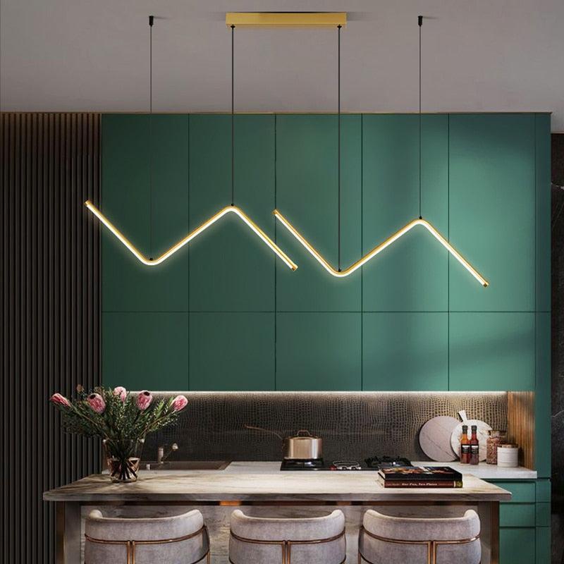 ChandeliersDecor.com-Kitchen Island-Nordic Pendant Light Art Line LED Hanging Lamp